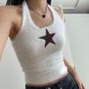 Chaleco de lana otoño e invierno tirante halter 2023 nueva camiseta interior chica hot estampado de estrella de cinco puntas ajustado sexy mujer