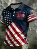 2026 Estación de Verano Independiente Transfronteriza Camisa Polo Casual para Hombre con Cuello Campana Estampado Digital 3D Camisa Polo para Hombre de Exterior