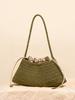 Bolso de Axila Tejido de Gamuza Escarchada Retro para Mujer Otoño e Invierno Nuevo Bolso Tote Tipo Cesta de Verduras Francesa Bolso de Hombro Versátil