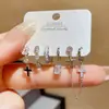 Conjunto de Brincos Studs Combinação de Zircônia Design Simples Estilo Frio Personalidade Moda Cruz Três Peças Brincos Studs