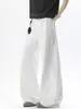 Pantalones cargo de guadaña caqui deconstruidos para hombre, marca de tendencia estilo americano de primavera, corte holgado, versátiles, rectos, pierna ancha, casuales, largos.
