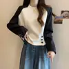 Camiseta Raglan Manga Longa Ombro Direito para Mulheres Primavera e Outono Tamanho Grande Camiseta Básica para Gordas mm Design que Cobre a Barriga Look Emagrecedor Top de Nicho