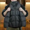 Jaquetas acolchoadas de algodão estilo coreano para meninos e meninas, casacos quentes de algodão, agasalhos acolchoados de algodão com capuz para inverno infantil, blusas da moda de cor sólida 2026