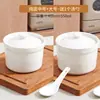 Olla de Cerámica para Estofar con Tapa, Adecuada para Uso Doméstico, para Cocinar al Vapor Verduras, Flan de Huevo, Sopa y Olla Pequeña de Barro para Cocinar