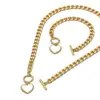 TEMU Explosiones Cadena Gruesa Retorcida de Acero Inoxidable Collar Colgante de Amor Brillante Collar con Forma de Corazón Cadena con Cierre OT