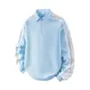 Sudadera con Cuello de Solapa y Puntadas de Color Contrastante para Hombre, Tendencia Otoñal de Marca, Suéter Holgado para Pareja, Diseño de Top