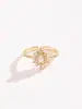 Moda coreana de lujo ligero estilo Coco Anillo de girasol Exquisito Versátil Incrustado de circonita Anillo de temperamento creativo para mujer Venta al por mayor
