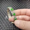 Pulseira antiga Xizang prata incrustada piscina de sangue pulseira aberta superfície de ovo verde pulseira incrustada de prata pulseira feminina atacado