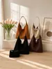 Bolsa tote vintage fosca de camurça estilo europeu e americano, um conjunto de bolsas mãe e filha, grande capacidade, bolsa de ombro feminina, fornecimento transfronteiriço, uma peça