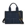 Bolsa Jeans de Grande Capacidade Feminina 2025 Nova Costura em Cores Contrastantes Bolsa Tote Portátil de Alta Qualidade