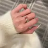 Anillo Popular de Zafiro Color Amanecer de Xiaohongshu, Lujo Ligero, Moderno, Versátil, Gama Alta, Joyería de Diseño de Nicho