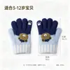 Nuevos Guantes de Punto Cálidos de Otoño Invierno para Niños, Lindos, Oso de Dibujos Animados, Cinco Dedos, Dedos Divididos, Niños Niñas, Lana Engrosada