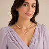 Estilo coreano elegante Ins estilo pingente de pérola dupla camada empilhada colar feminino elegante colar jóias fornecimento