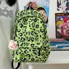 Mochila casual transfronteiriça com estampa de leopardo para mulheres, novo modelo 2026, mochila escolar de nicho de grande capacidade para alunos do ensino médio, mochila da moda estilo coreano