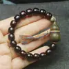 Pulseira de Contas de Sândalo Sangue 9mm Estilo Antigo, Pulseira de Cabaça de Sândalo Verde, Contas de Oração Budistas Simples Estilo Floresta Unissex, Atacado