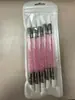 Set de Plumas de Silicona para Manicura de Doble Punta, Polvo Mágico Espejo Difuminado, Pluma de Silicona Multifuncional para Mezclar Pegamento, Punteado, Taladro, Relieve