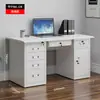Escritorio de oficina para computadora de acero engrosado con un solo cajón, adecuado para médicos y trabajadores de finanzas, banco de trabajo y escritorio de escritura de acero inoxidable