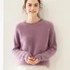 Nuevo suéter de 100% cachemira cepillada, suéter de forro polar de cachemira pura para mujer con un diseño único, top base de capa gruesa de nicho para otoño e invierno