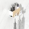 Porta-Escovas de Dentes de Nogueira Removível e Lavável Rack de Armazenamento Copo para Escova Vaso Sanitário Sem Furos Escova de Dentes Elétrica Copo para Enxágue Artefato