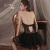 Lencería Erótica para Mujer Guiruo Escote en V Profundo con Aros Estilo Deseo Puro Conjunto de Camisón Uniforme Sexy Provocativo G5154
