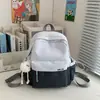 Nueva Moda Mochila de Color Sólido de Gran Capacidad Versión Coreana Ins Mochila Versátil Simple Mochila Ligera para Salidas Casuales de Primavera
