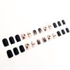 Unhas Vestíveis Transfronteiriças de Comércio Exterior, Adesivos de Unha de Aranha Preta Doce e Descolada Personalizados, Peças de Manicure Vestíveis, 24 Peças de Unhas Prontas