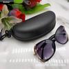 Estuche con Cremallera para Gafas de Sol de Cuero Negro Mate Bolsa con Cremallera de EVA Estuche para Gafas de Sol de Miopía y Lectura Estuche para Gafas de Sol