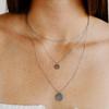 Moda de joias transfronteiriças europeias e americanas liga de zinco corrente clavicular colar feminino em camadas minimalista corrente pingente geométrico redondo