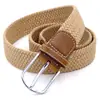 Presente de Dia dos Namorados cinto elástico trançado com fivela de pino cinto feminino moda lona casal cintura bd06