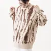 Suéter de rayas verticales color block estilo americano para hombre y mujer, nuevo jersey de otoño e invierno, chaqueta de punto informal holgada con cuello redondo de moda