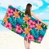 Toalha de Praia Floral Colorida Microfibra Secagem Rápida Absorvente Toalha de Banho Toalha de Praia Planta Tropical Toalha de Praia Floral