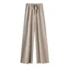Pantalones de Pierna Ancha 100% Lana Pura Australiana para Mujer, Pantalones Largos Rectos para Otoño e Invierno con Caída, Pantalones Casuales de Punto de Cachemir Largos hasta el Suelo