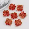 Versátil Vidrio Transparente Flor de Rosa Trébol de Cuatro Hojas Accesorios Pulsera de Abalorios DIY Cuentas Espaciadoras Accesorios para Pendientes Venta al por Mayor