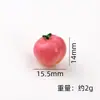 Mini Melocotón Pequeño Fruta Realista Miniatura Comida Juguete Melocotón de Resina 3D Accesorio de Pulsera Hecho a Mano DIY
