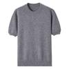 Cachemira Manga Corta Cachemira para Hombre 2022 Primavera y Otoño Nuevo Cuello Redondo Tejido Punto Nido de Abeja Suéter Básico Manga Corta