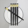 Palillos de Aleación Negra Tallados con Dragón Dorado Estilo Chino, Palillos de Hotel, Palillos de Aleación Resistentes a Altas Temperaturas y Esterilizables, Palillos para el Hogar, Estilo Lujo Ligero