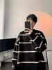 Otoño/Invierno 2026 Suéter de Punto Suave y Esponjoso Diseño de Bloques de Color Sentido del Diseño Casual Cálido Estilo Coreano Estilo Perezoso a Rayas