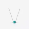 Conjunto de Cubos de Açúcar Quadrados de Quatro Pontas Colar Pingente Paraíba Anel de Diamante de Alto Carbono Pulseira de Pedra Verde Brincos de Corte Princesa