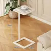 Mesa Lateral de Pie con Estante de Almacenamiento para Apartamentos de Renta, Mesa Pequeña Estrecha, Estante de Almacenamiento para Artículos de Limpieza del Baño, Mesa Pequeña Portátil para Baño