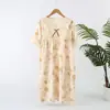 Pijama para Mujer 100% Algodón Floral Algodón Puro Gasa Dulce y Lindo Holgado Primavera y Otoño Manga Corta Manga Larga Conjunto de Ropa para el Hogar