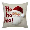 Funda de Almohada Navideña Transfronteriza Funda de Cojín de Papá Noel Decoración de Sofá de Sala de Estar Funda de Almohada Festiva Funda de Cojín Impresa para el Hogar