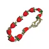 Pulseira Doce de Morango Vermelho Estilo Coreano, Joia de Mão Simples, Fashion e Exquisita, Estilo de Nicho de Luxo, Acessórios Diários para Mulheres