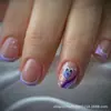 Conjunto de 24 Peças de Unhas Francesas Curtas Destacáveis Estilo Francês Roxo Doce para Uso Adulto para Vendas Transfronteiriças