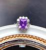 Transmisión en Vivo Bienestar Anillo de Mujer Diamante Amarillo Corte Esmeralda Rectangular Color Topacio Imitación Anillo Tesoro de Apertura