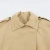 Ropa de comercio exterior para mujer 2026 Moda europea y americana casual simple holgada gabardina con solapa de doble botonadura para mujer B483182