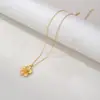 Moda Transfronteiriça Mais Vendida Colar Simples com Pingente de Flor Estilo Metal Europeu e Americano Corrente de Clavícula de Luxo Leve Conjunto de Joias Versátil