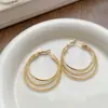 Brincos Argola Geométricos em Camadas para Mulheres, Design de Nicho, Novos Brincos de Alta Qualidade Estilo Francês Tendência 2026