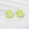 Cor Sólida Galvanizado Cor AB Acrílico Furo Reto Contas Redondas Contas Soltas DIY Acessórios para Joias Pulseira Corrente de Celular Materiais para Miçangas