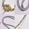 Cordón para Colgante Estilo Tibetano Minimalista Cuerda Colgante Tejida a Mano Cordón de Colgante de Jade Collar de Jade Dorado Cristal Cordón para Colgante Thangka