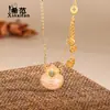 Colar de Prata de Lei S925 Estilo Palácio Antigo Flor de Lótus para Mulheres, Acessório de Corrente para Clavícula Elegante Retrô Esmaltado Estilo Chinês